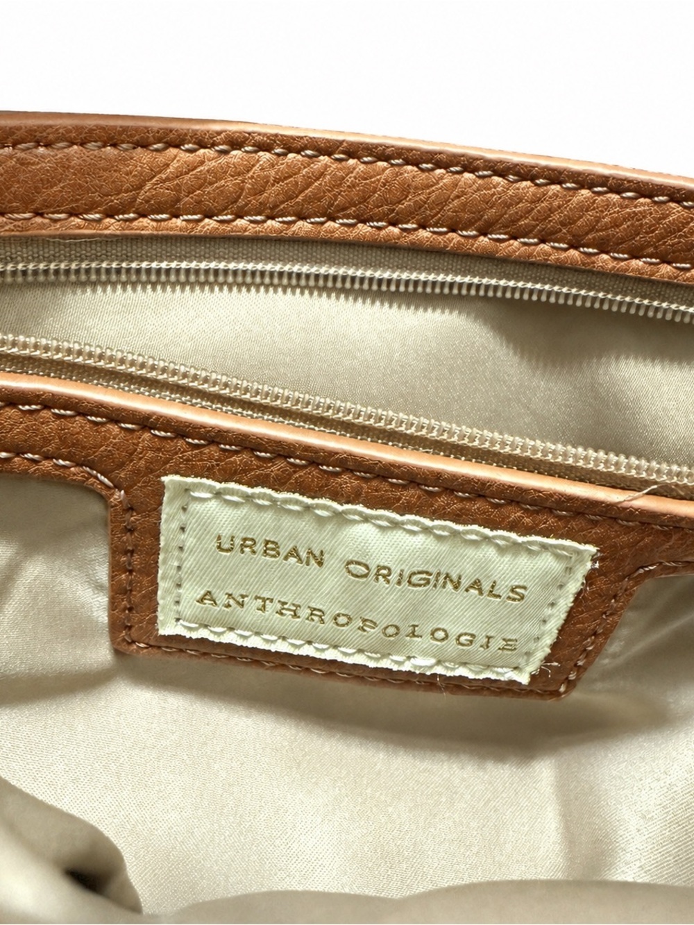 🦋Anthropologie| Brown Faux Leather Crescent Crossbody Shoulder Bag Boho - Picture 3 of 9